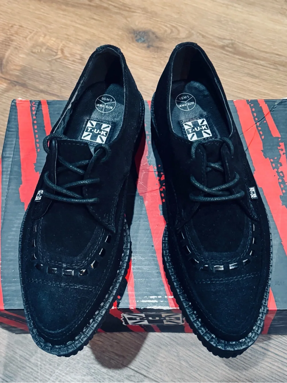 T.U.K black suede